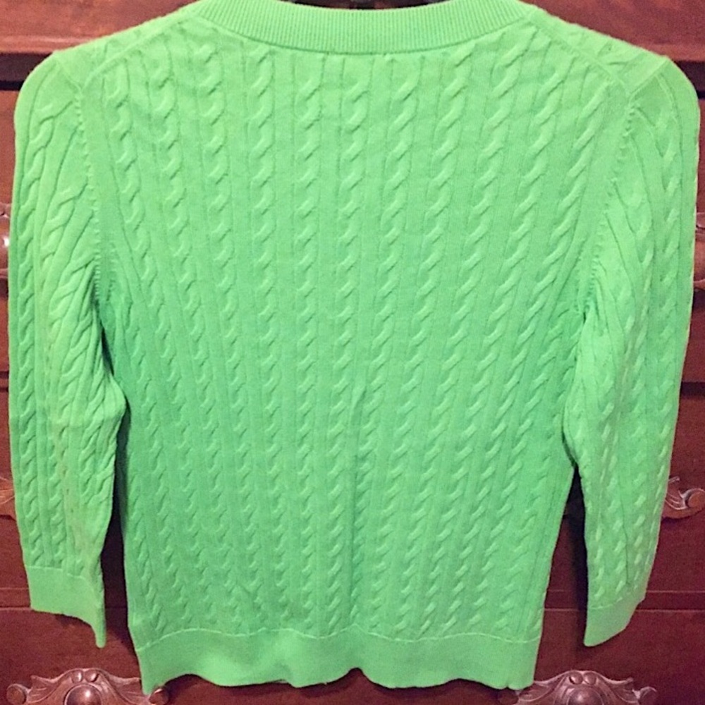 ☘️Talbots Kelly Green Cardigan (SP)☘️ - Picture 4 of 6
